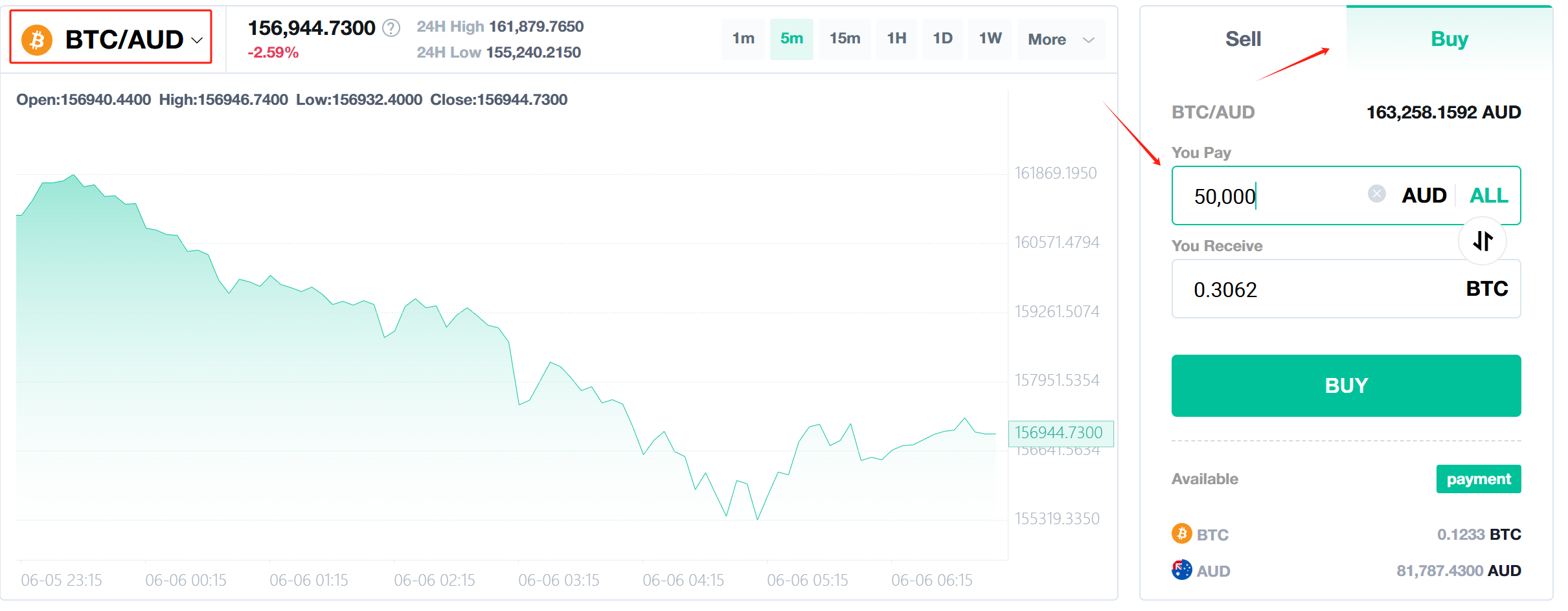 Web enter crypto to sell