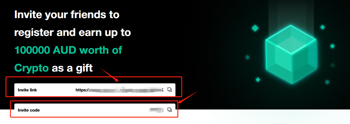 Web invite link and code
