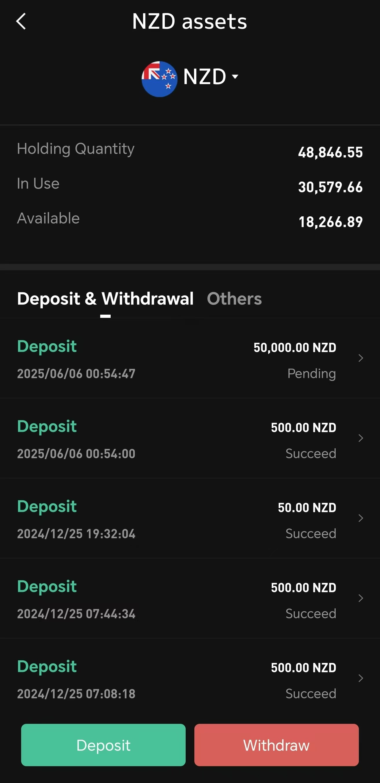 Select crypto in app