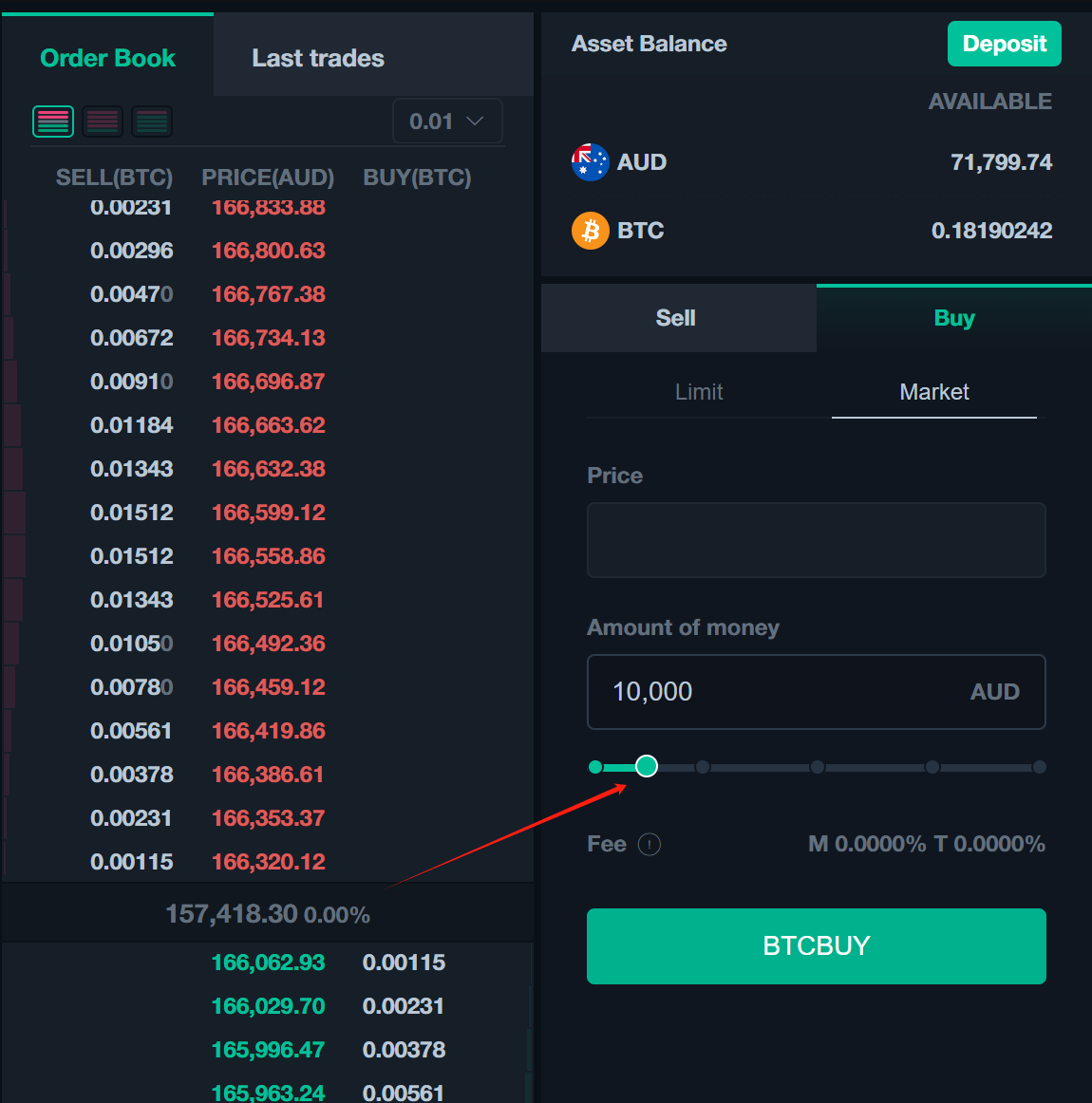 Slider and amount setting on Web