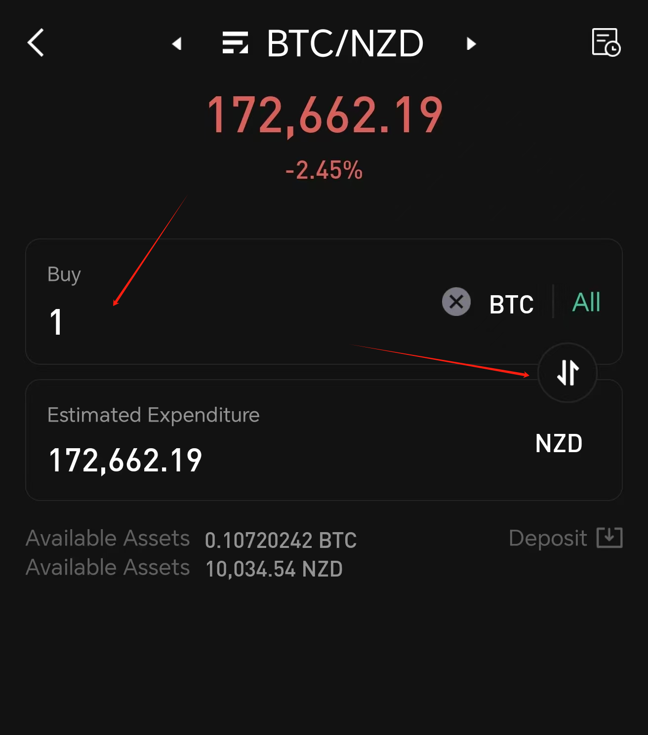 Buy crypto from CoinByte app